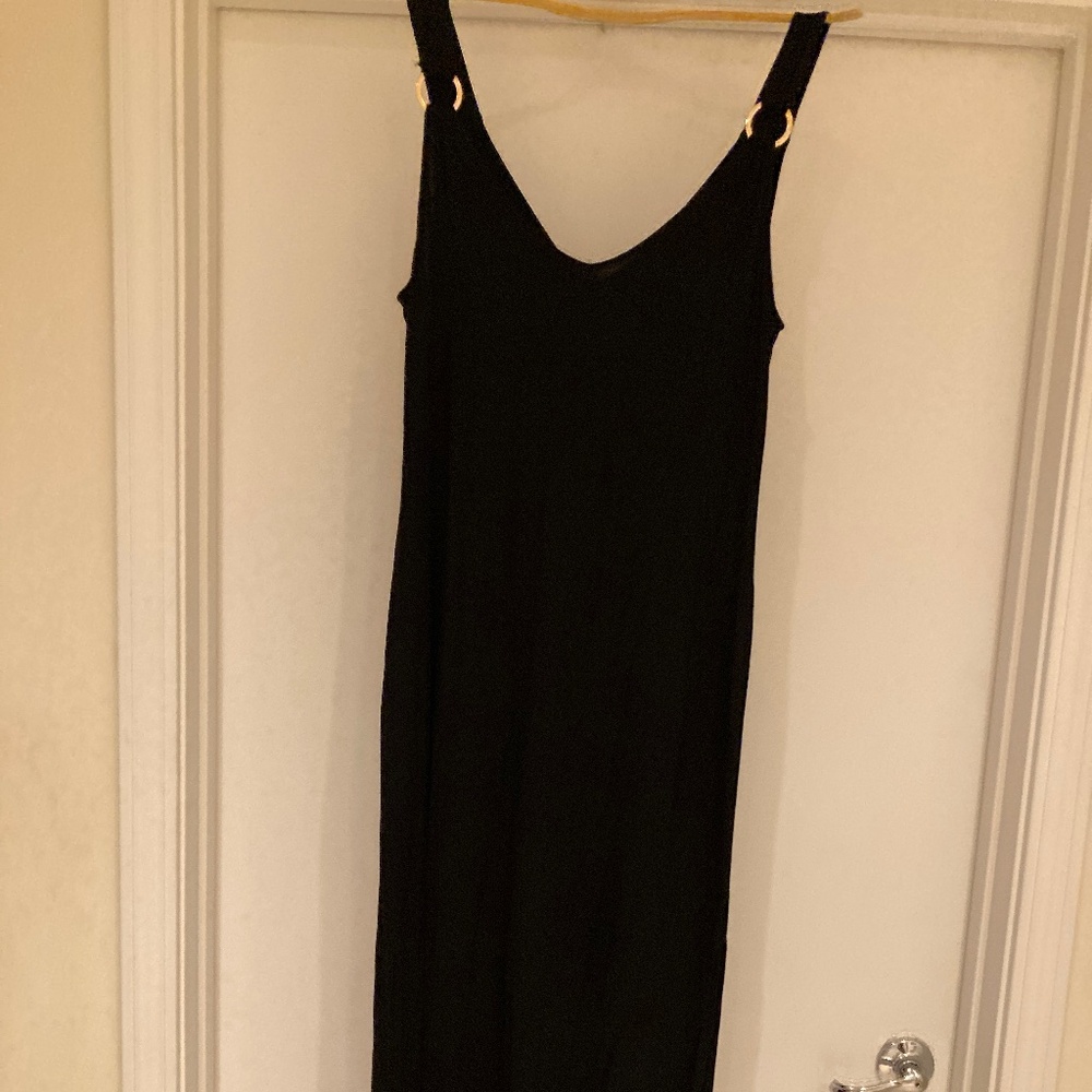 Green Envelope Black Sleeveless Maxi Dress Women's Size Medium